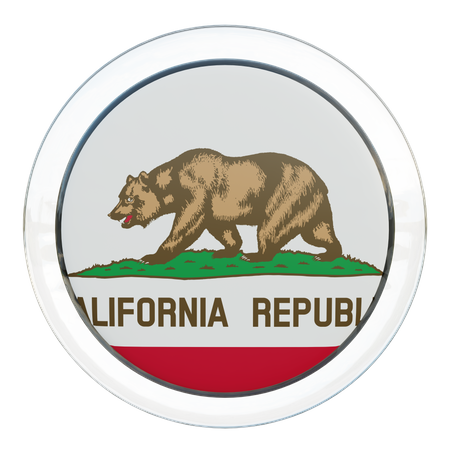 California Flag Glass  3D Icon