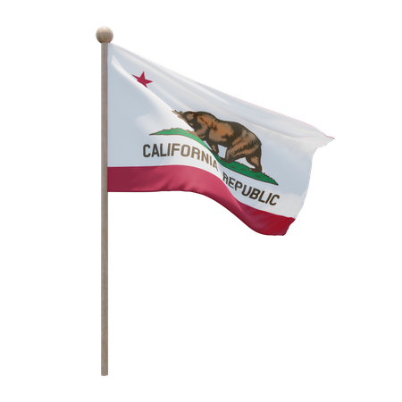 California Flagpole  3D Icon