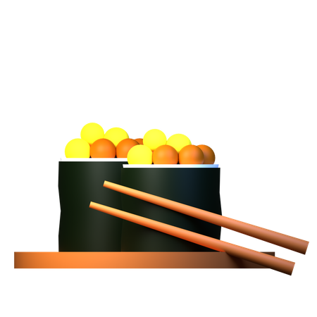 California Maki Sushi  3D Illustration