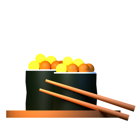 California Maki Sushi 3D Illustration