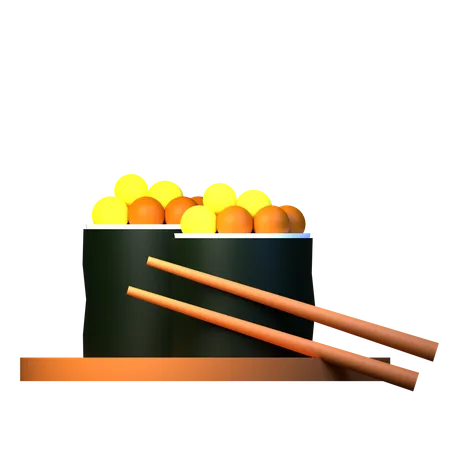 California Maki Sushi Good For Japanese Food 3D Illustration