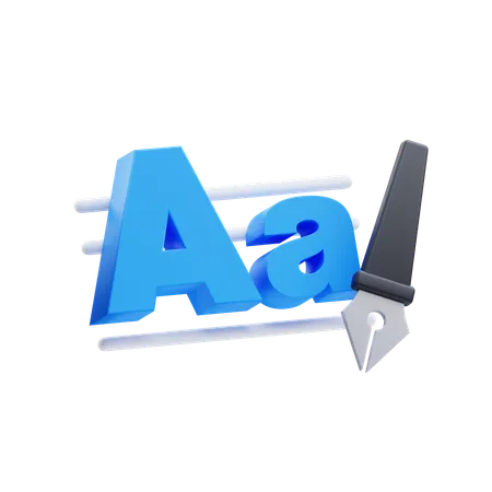 Caligrafía  3D Icon