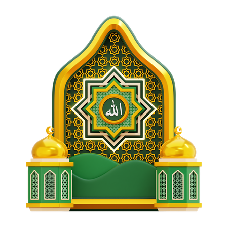 Decoração de janela de caligrafia ramadan  3D Icon