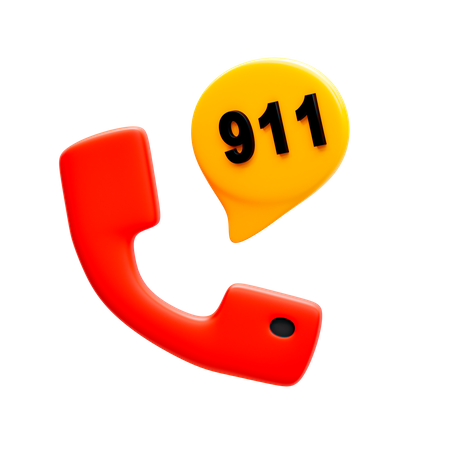 Call 911 3D Illustration