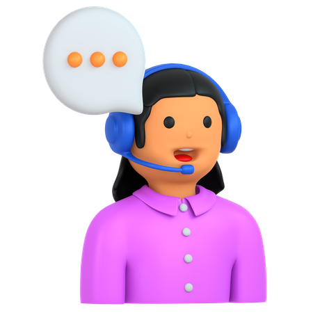 Call Center Female  3D Icon