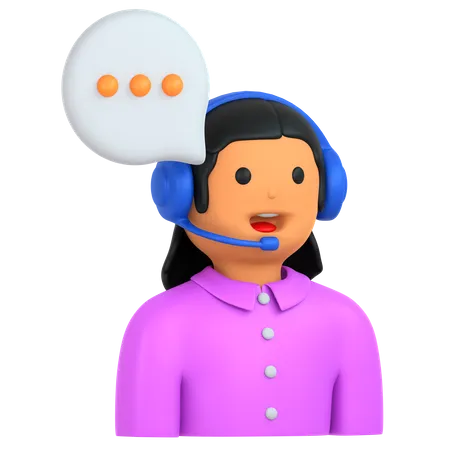 Call Center Female  3D Icon