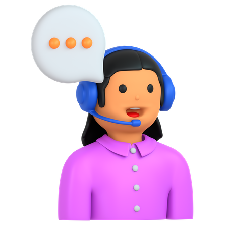 Call Center Female  3D Icon
