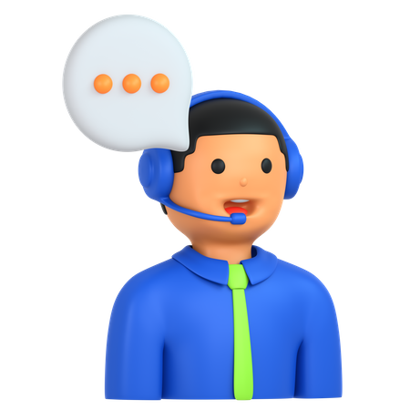 Call Center Male  3D Icon