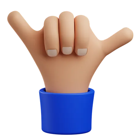 3 D Call Hand Gesture With Isolated Background 3D Icon