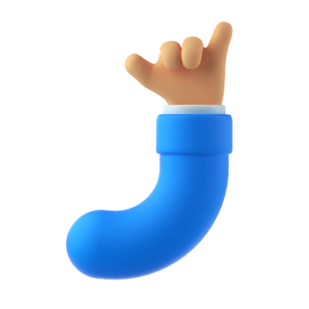 Call me hand gesture  3D Illustration