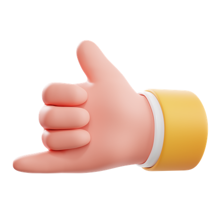 Call Me Up Hand Gesture  3D Icon