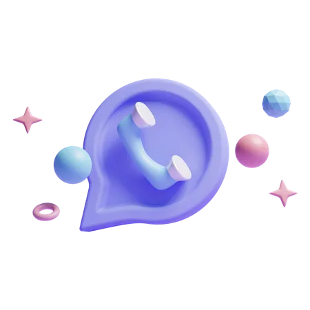 3 D Cell Phone And Bubble Talk Icon Or 3 D Received Call And Bubble Talk Concept Icon 3D Icon