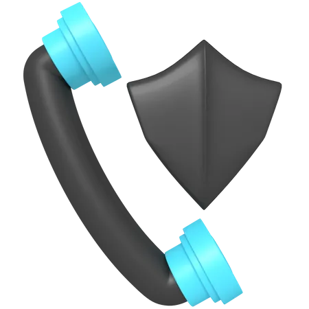 Call Shield Security Encryption 3D Icon