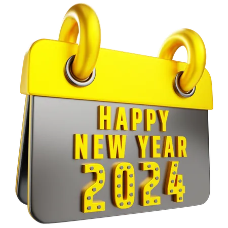 3 D Callendar 2024 With Isolated Background 3D Icon