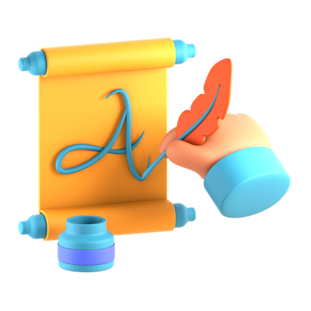 Calligraphy  3D Icon
