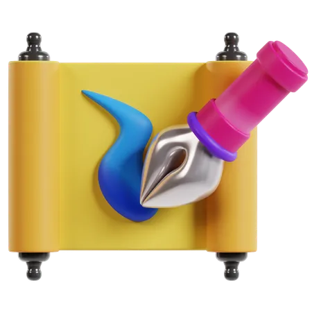 Calligraphy Art Tools  3D Icon