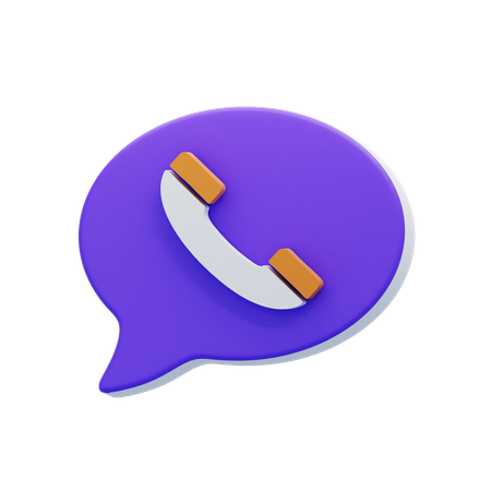 Calling Chat Bubble  3D Icon