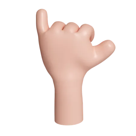 3 D Cartoon Character Hand Hand Gesture Icon Isolated On Pink Background 3 D Rendering Illustration Clipping Path 3D Icon