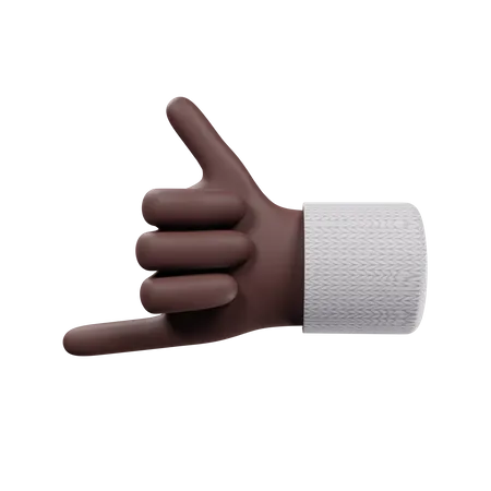 Calling hand gesture  3D Illustration