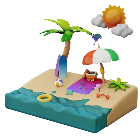 Calme en bord de mer  3D Illustration