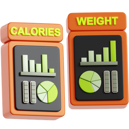 Calories Vs Weight  3D Icon