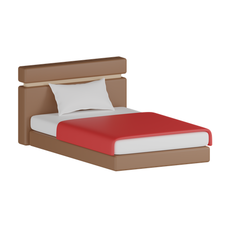 Cama con almohada  3D Icon