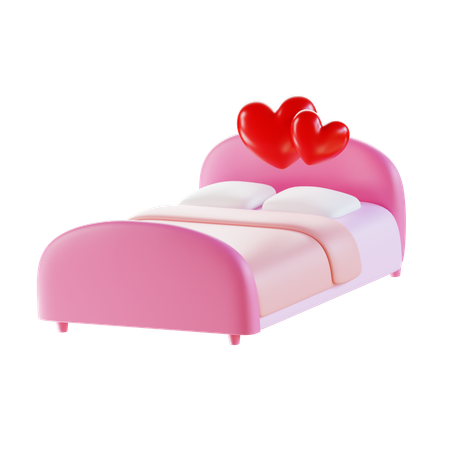 Cama de amor de san valentin  3D Icon