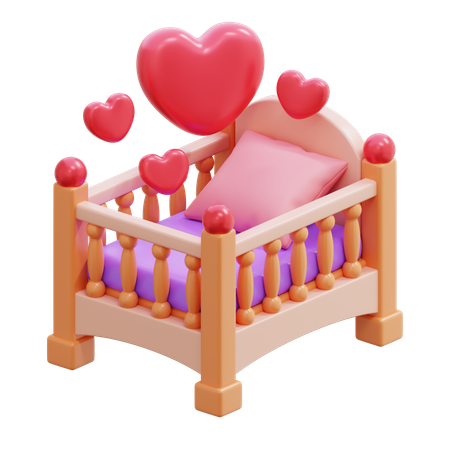 Cama de bebê  3D Icon