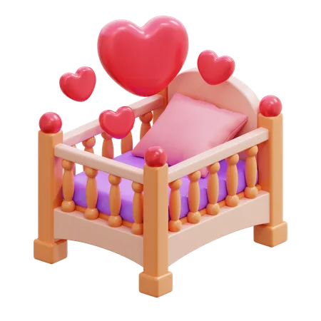 Cama de bebê  3D Icon