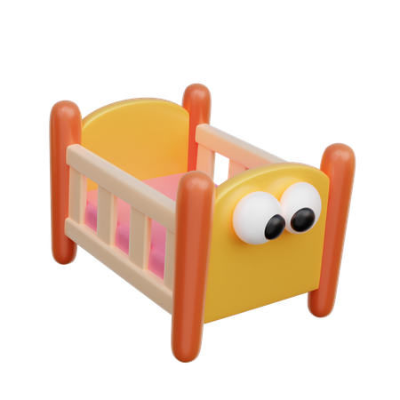 Cama de bebê 3D Icon