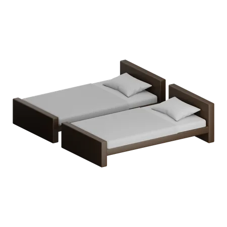 Cama de casal  3D Icon