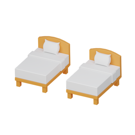 Cama de casal  3D Icon