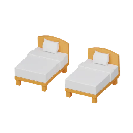 Cama de casal  3D Icon