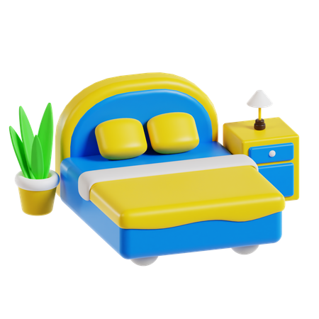 Cama de casal  3D Icon