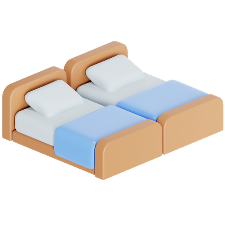 Cama de solteiro  3D Icon