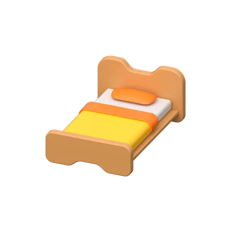 Cama de solteiro  3D Icon