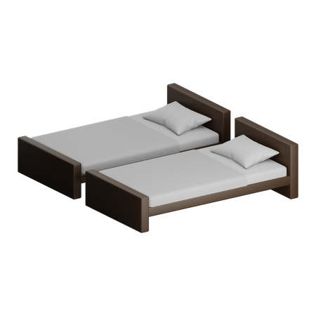 Cama matrimonial  3D Icon