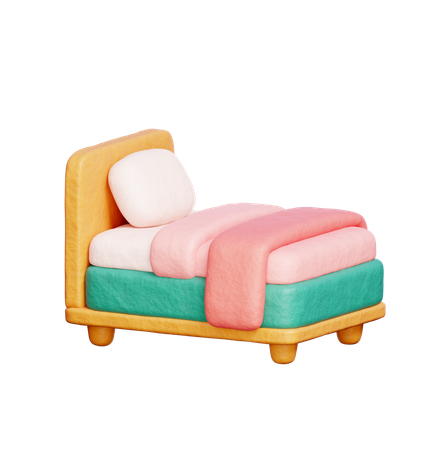 Cama individual  3D Icon