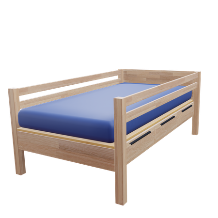 Cama individual  3D Icon