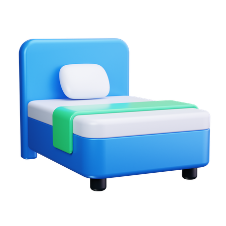 Cama individual  3D Icon