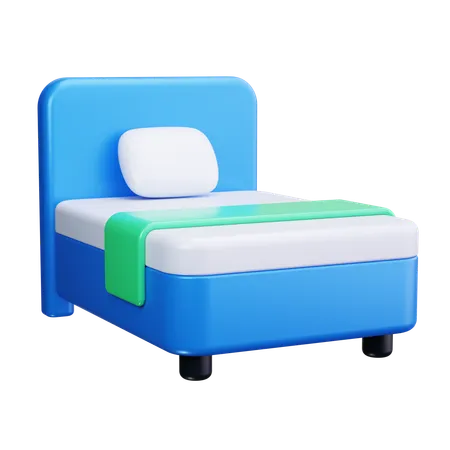 Cama individual  3D Icon