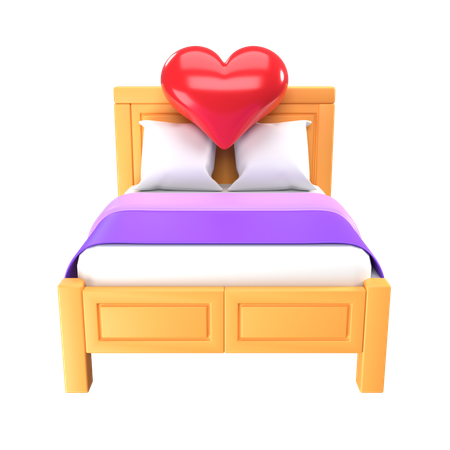 Cama de luna de miel  3D Icon