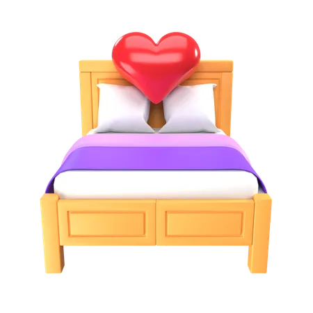 Cama de luna de miel  3D Icon