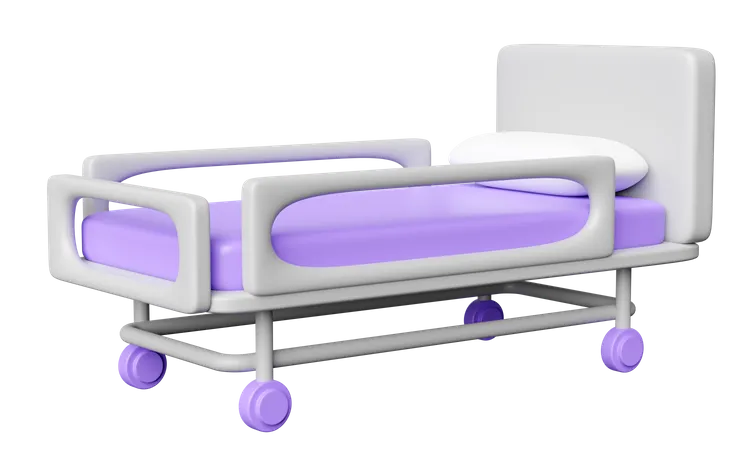 Cama De Paciente 3 D Vacia Aislada 3D Icon