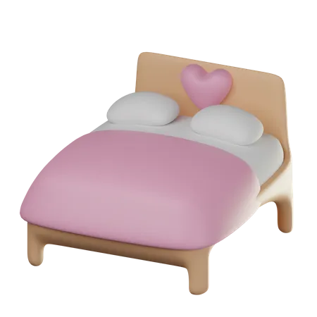 Cama de pareja  3D Icon