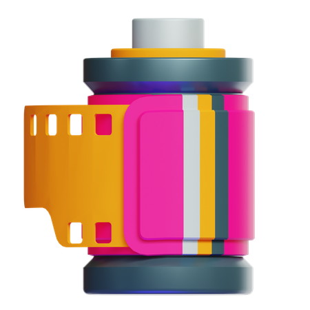 Cámara de película en color  3D Icon