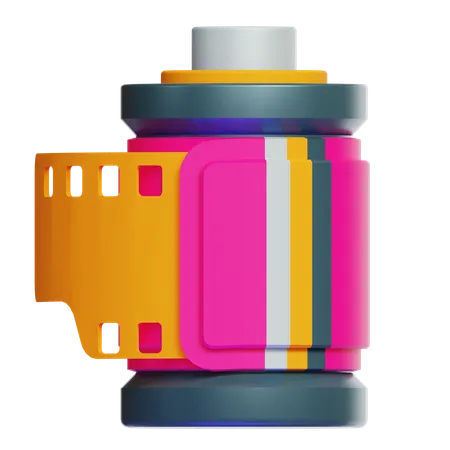 Cámara de película en color  3D Icon