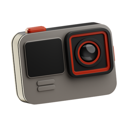 Cámara de acción con soporte  3D Icon