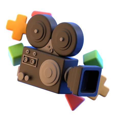 Cámara de cine  3D Icon