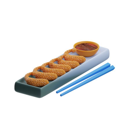 Camarões fritos  3D Icon
